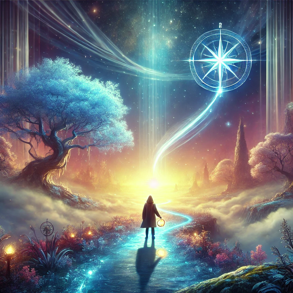 A glowing path leading back to the familiar world, illuminated by the light of the compass
