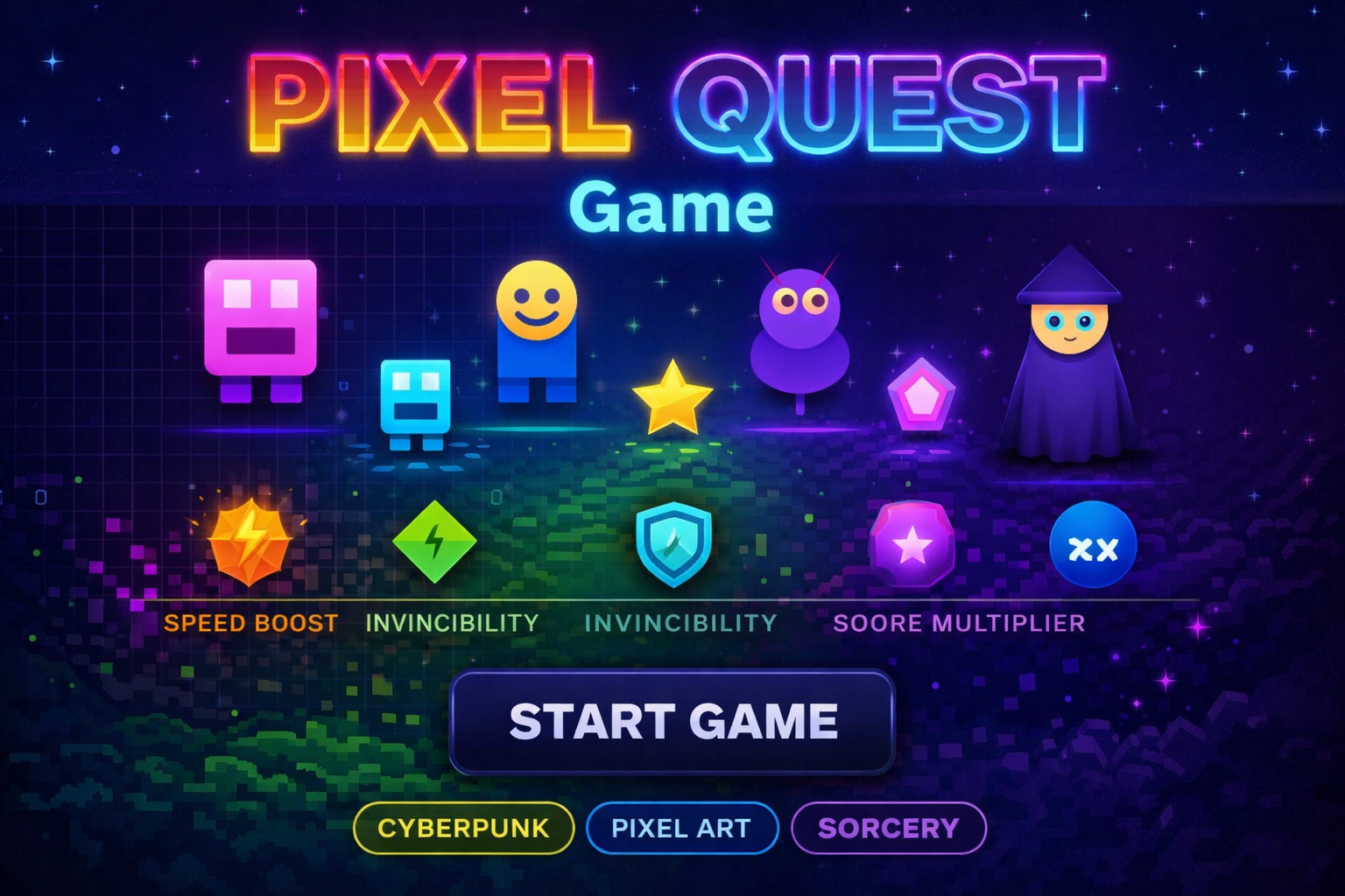 Pixel Quest combined game preview